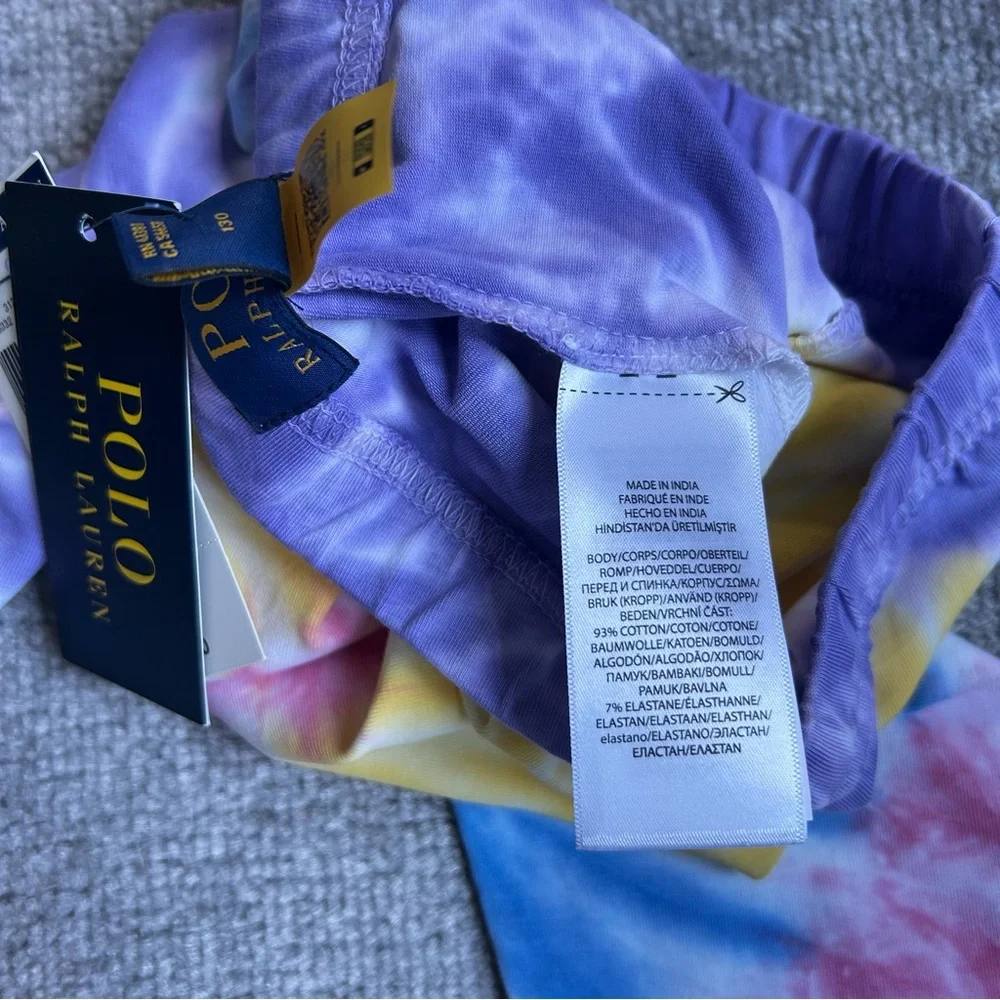 NWT Polo Ralph Lauren Kids Tie-Dye Stretch Jersey Leggings, Size 7